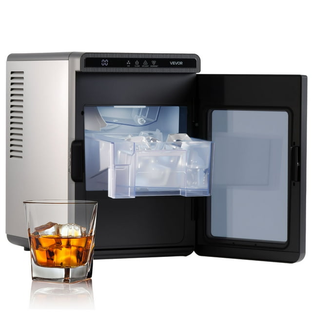 VEVOR Countertop Ice Maker, 22 lbs per Day, Self-Cleaning Portable Machine with Tong, Drawer-Style Ice Access, Ice-Making Machine with Large Square Cubes, for Home, Kitchen, Office, Bar & Party