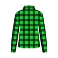 thumbnail image 4 of Women Loose Button up Shirts Striped Print Rolled Long Sleeve Lapel Collar Lightweight Casual Blouses Tunic Tops(Green,S), 4 of 6