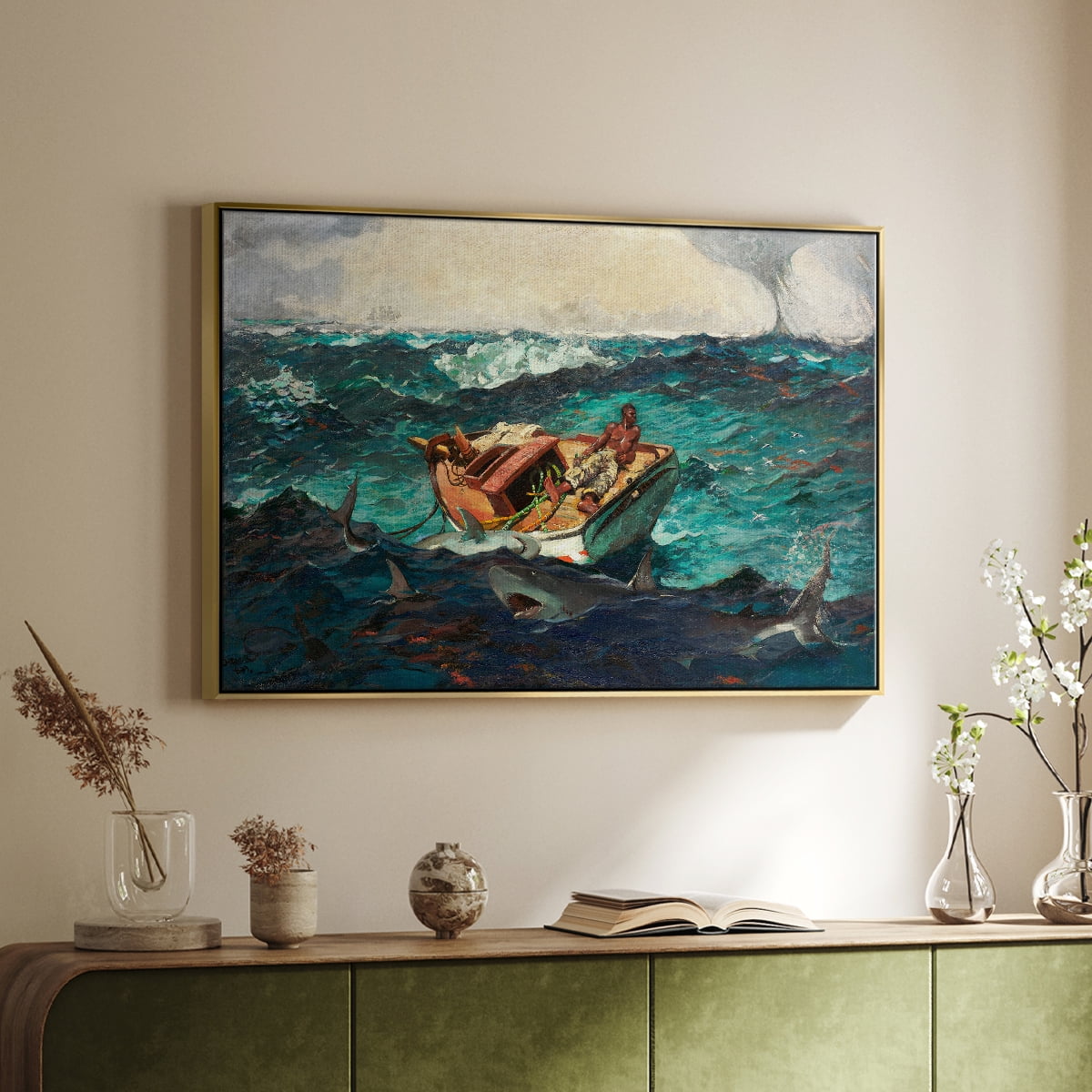 Vintage Landscape-CXXVIII By Wexford Home Framed in Gold Wood Gallery Wrapped Canvas 17 in. x 25 in.