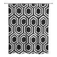 thumbnail image 2 of Creative Products Black and White Honeycomb 71x74 Shower Curtain, 2 of 2