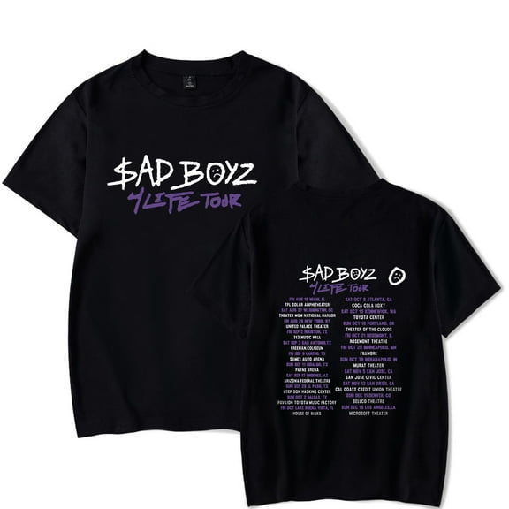 Junior H 2023 Tour Shirt Sad Boyz Concert Merch pop graphics print Crewneck Unisex Trend Casual Short Sleeve TShirt Top