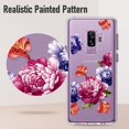 thumbnail image 4 of Galaxy S9 Plus Case, Hybrid Clear Phone Cover Floral Designed Non-Slip Thin Protective S9+ Plus Case for Women Girls, Peony, 4 of 13
