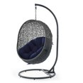 thumbnail image 1 of Swing Lounge Chair, Sunbrella, Grey Gray Blue Navy, Modern Contemporary Urban Design, Outdoor Patio Balcony Cafe Bistro Garden Furniture Hotel Hospitality, 1 of 8