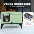 thumbnail image 6 of VEVOR Elevated Heated Cat House, Cuboid Kitty Shelter, 900D Oxford Cloth Foldable Cat Shelter with Heated Pad for Winter to Stay Warm and Cozy, Green (Middle), 6 of 9