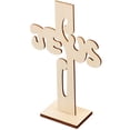 thumbnail image 3 of 10 piezas de cruz de madera para decoración de cruces de madera, figura decorativa de cruz, artesanía de cruz, 3 of 8