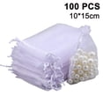 thumbnail image 1 of 100Pcs sheer Drawstring Organza Jewelry Pouches, 1 of 5