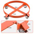 thumbnail image 2 of Mescukay 55 Gallon Drum Dolly, Heavy Duty Barrel Dolly with 4 / 5 Caster Wheels, 1000 LBS / 1250 LBS Capacity Trash Can Dolly Non-Tipping Hand, Orange Steel Frame Dolly, 2 of 7