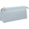 thumbnail image 1 of Estuche para lápices de cuero PU, bolsa impermeable para bolígrafos, soporte para brochas de maquillaje, bolsa de almacenamiento con cremallera, organizador de marcadores para viajes de ofic, 1 of 5