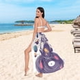 thumbnail image 6 of FORMRS Womens Long Sarong Beach Wrap Semi-Sheer Bikini Skirt Bathing Swimsuit Cover Up, Orange Astronaut Planet, 6 of 7