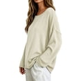 thumbnail image 4 of Womens Sweaters, Light Sweaters for Women Long Sleeve Crew Neck Lightweight Soft Knitted Pullover Blouse, 4 of 7