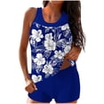 thumbnail image 2 of EGNMCR Tankini Swimsuits for Women Tummys control Two Piece Bathing Suits Flowy Swim Tops with Sporty Swim Boy Shorts, 2 of 5