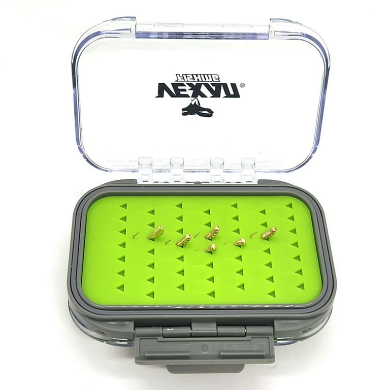 Vexan Double-Sided Mini Ice Fishing Jig Box with Silicone Insert