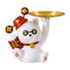 thumbnail image 2 of Bonita estatua de gato de la suerte, figura de resina novedosa, bandeja decorativa para guardar llaves, joyería Blanco, 2 of 9