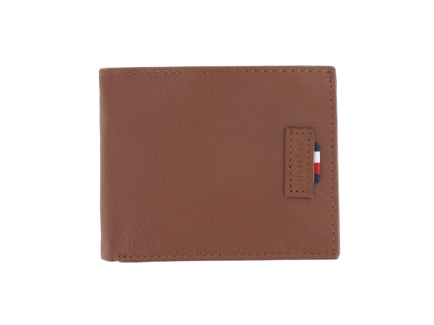 Hilfiger Men's Dark Tan Genuine Leather ID | Bi-Fold Wallet - Walmart.com