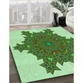 thumbnail image 3 of Ahgly Company Machine Washable Indoor Round Transitional Light Green Area Rugs, 6' Round, 3 of 7