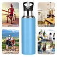 thumbnail image 4 of ALAZA Solid Blue Color Water Bottle Insulated Flask Stainless Steel Straw Lid 20 oz, 4 of 6