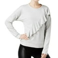 thumbnail image 2 of I.N.C Womens Ruffled Sweatshirt, Grey, X-Large, 2 of 3