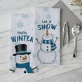 thumbnail image 5 of Hello Winter Blue Snowman Kitchen Dish Towel Set of 2, Sonwy Let it Snow Snowflakes Hand Drying Baking Cooking Cloth, Funny Holiday Xmas Decor Home Decoration 18 x 26 Inch, 5 of 6