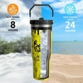 thumbnail image 4 of 30oz Bee Happy Stainless Steel Tumbler with Handle, Flip Straw & Lid - Double Wall Insulated Water Bottle Cup - Animal Lover Birthday Gifts for Women Men (Yellow), 4 of 6