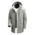 thumbnail image 2 of FDGIU Men's Heavy Duty Quilted Puffer Parka - Winter Long Coat with Hood, Windproof Cold Weather Outerwear, 2 of 4