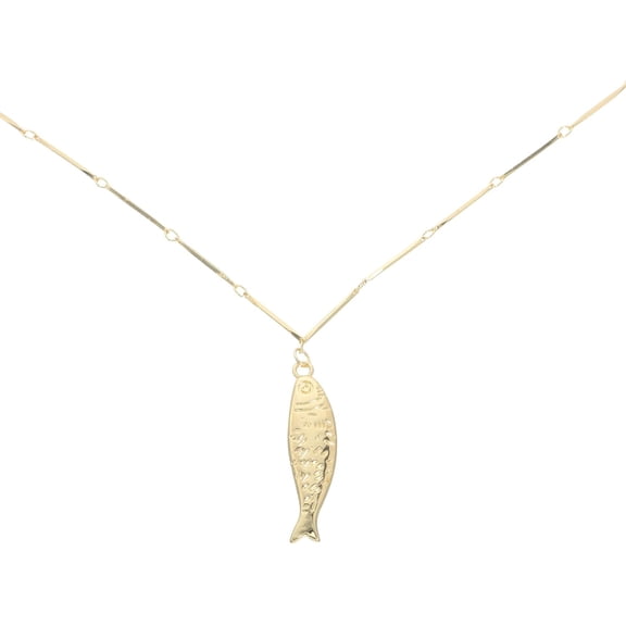 Beach Fine Charm Necklace: Ocean-Inspired Fish Drop Necklace For Women - Metal Dainty Beach Jewelry For Party & Everyday Fashion[y050]