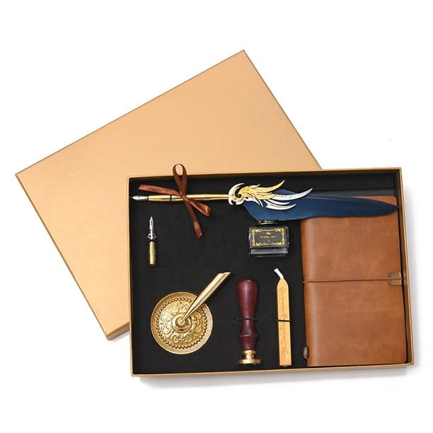 Cuadros Decorativos Caja de regalo de papelería de cumpleaños Juego de pluma de escritura de pluma de caligrafía artesanal retro Ehuebsd Nuevos Originales