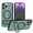 green, variant on ELEHOLD for iPhone 15 Pro Max Case Carbon Fiber Texture Slim Thin Lightweight Strong Magnetic Compatible with Mag Safe Invisible Kickstand Shockproof Protective Case,silver