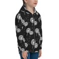 thumbnail image 5 of Xecao White Flower Dandelion Pattern Zip Up Hoodies for Boys Girls, Sweatshirt with Pockets-Medium, 5 of 6