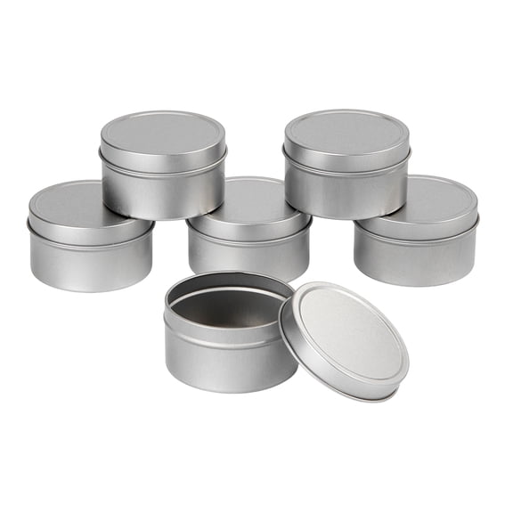 4oz Candle Tins with Lids, Tinplate Candle Empty Case Tins, W 2.95"x H 1.57"x D 2.95", Hello Hobby