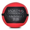 Sportmad Soft Medicine Ball Wall Ball for CrossFit Exercises Strength Training Cardio Workouts Muscle Building Balance, 6/10/12/14/18/20/28/30LBS, Red /Blue
