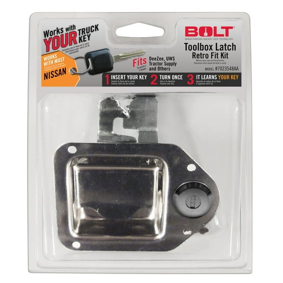 BOLT Lock 7023548 Locking Tool Box Latch Fits select: 2018 CHEVROLET SILVERADO, 1999-2018 NISSAN ALTIMA