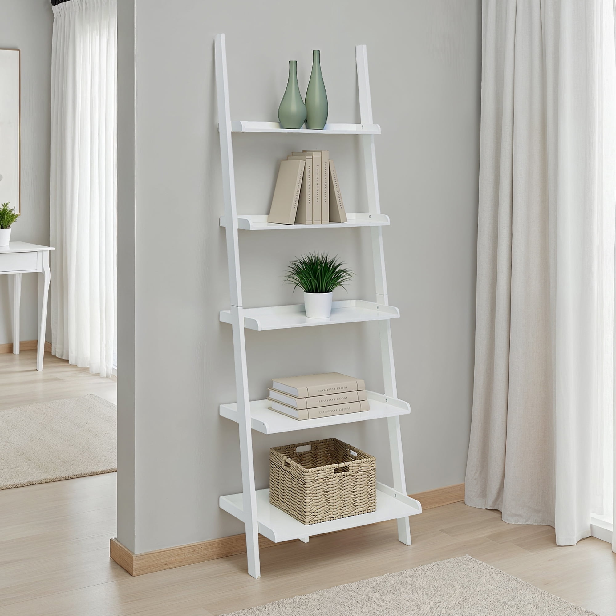 Convenience Concepts French Country Bookshelf Ladder, White