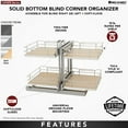 thumbnail image 4 of Rev-A-Shelf 53PSPE-18SC-GR Modern 32-5/8"W Soft Close Pull Out Swivel Two Tier 4 Shelf, 4 of 7
