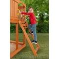 thumbnail image 4 of Creative Cedar Designs Timber Valley Wooden Playset with Wooden Roof, Glider Swing, Sandbox, Climbing Wall, Ladder, Slide & Belt Swings, 4 of 13