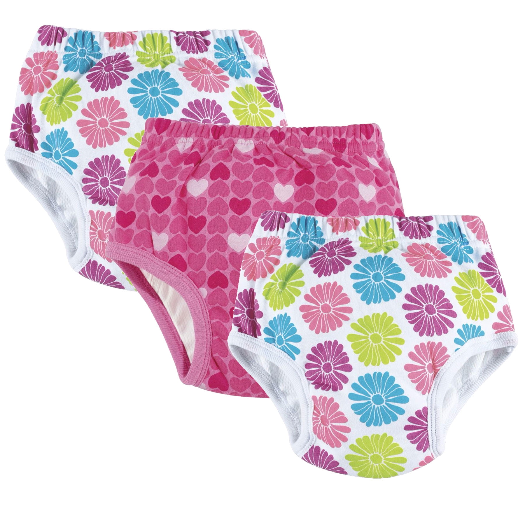3T Gerber Baby Girls 4 Pack Training Pants Hearts