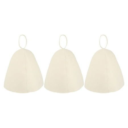 

HEMOTON 3Pcs Heat Insulation Sauna Hat Foldable Bathing Caps Felt Bathroom Hats