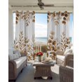 thumbnail image 4 of Brown Yellow Eucalyptus Leaves Blackout Curtains, Light Blocking Print Window Curtains, Watercolor Spring Summer Botanical Thermal Insulated Window Drapes for Living Room 2 Panels, 84"W x 84"L, 4 of 9