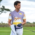 thumbnail image 3 of Balery Corgi Washing in Bathtub Camisa Polo de Hombre con Estampado, de Manga Corta y Tejido Medio, Camisa Tipo Golf Polo-Small, 3 of 6