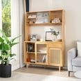 thumbnail image 4 of Costway Bamboo Buffet Cabinet Wine Bar Pantry Cupboard Sideboard with Rattan Sliding Door, 4 of 10