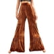 thumbnail image 1 of Pantalones casuales de moda y tendencia para mujer con terciopelo y volantes, pantalones de pierna ancha, pantalones para dama., 1 of 7