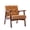 Caramel, variant on HomeMiYN Mid Century Modern Accent Chair with Wooden Frame, Faux Leather Reading Armchair for Living Room, Dark Blue