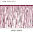 thumbnail image 2 of Uxcell 10 Yards 6 Inch Chainette Fringe Trim Tassel Sewing Trim for Clothes, Dark Red, 2 of 6