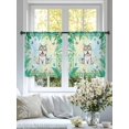 thumbnail image 4 of Cute Little Lions Sheer Curtains 2 Panels Set Green Leaf Butterfly Summer Plants Animal Border Sheer Window Curtains Light Filtering Rod Pocket Voile Drapes for Bedroom Living Room 52"x45", 4 of 8