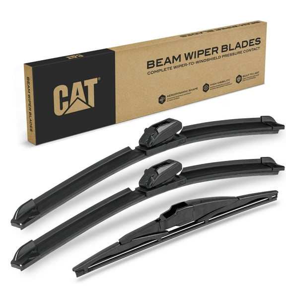 CAT C2.0 Wiper Blades (3-Pack), Front or Rear Wiper Blades for Cars SUVs Trucks, Direct OEM Replacement, Heavy Duty Streak-Free All Seasons Silent Crystal Clear Easy Installation - 26"   18"   14"