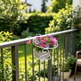 thumbnail image 5 of MMJ Wrought Iron Balcony Railing Planter Hanging Flower Pot Rack Round Wall Mounted Outdoor Garden, 5 of 6