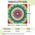thumbnail image 2 of Rainbow Tie Dye Mandala Pattern Square Fitted Tablecloth with Elastic Edge,Square Table Cover,Washable Elastic Table Cover for Home Kitchen Party Decor 34"x34", 2 of 6