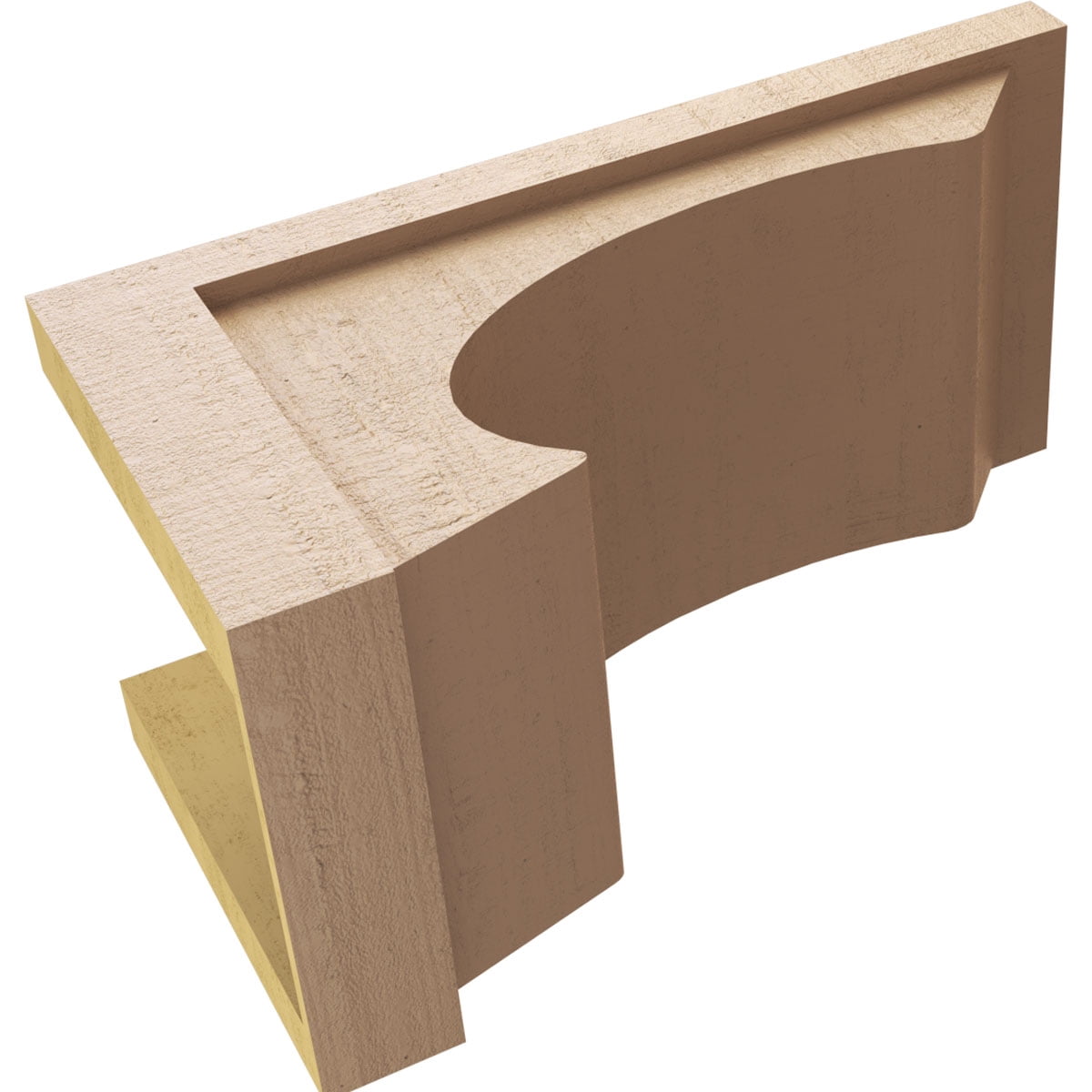 10"W x 20"D x 10"H Wide Emerson Rough Cedar Woodgrain TimberThane Corbel, Primed Tan