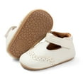 thumbnail image 2 of Otqutp Toddler Girls Closed Toe Mary Jane𝘀 Leather Flats Soft-Soled Moccasins for Girls First Walker Non-Slip Flat Shoes, 2 of 8