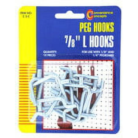Convenience Concepts SC-2C 7/8 L Pegboard Hooks 10 Count