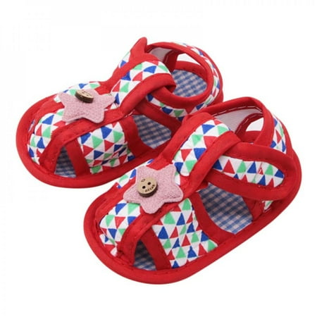 

Promotion!Summer Newborn The First Walker Stars Stitching Cotton Shoes Tri-Color Triangle Printing Boy Girl Baby Shoes Children baby shoes